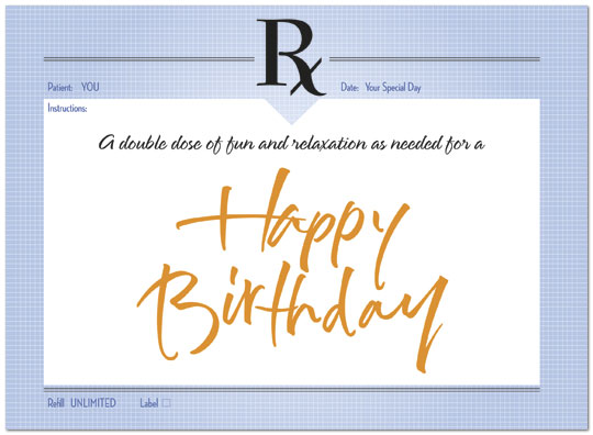 Birthday Prescription Card 195U-Y