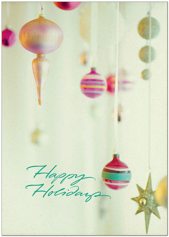 Vintage Ornaments Holiday Card H8206KW-AA