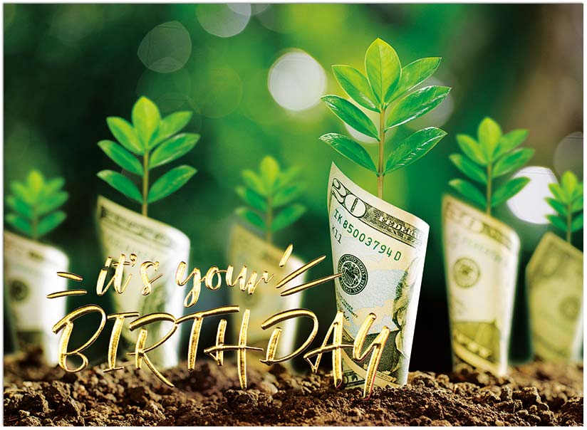 Cash Garden Birthday Card A9029U-X