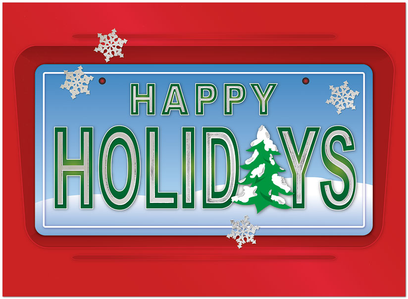 Holiday License Plate Greeting Card 9556U-AA