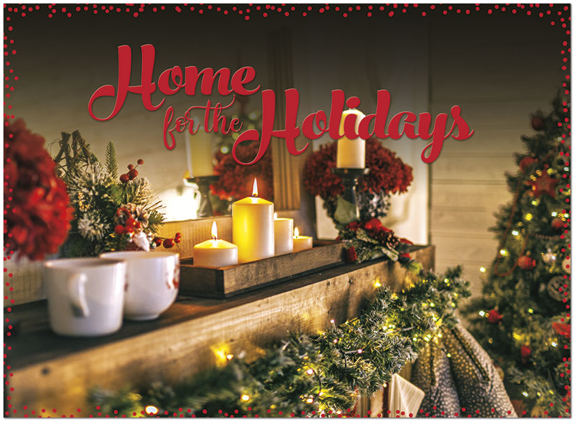 Holiday Mantel Greeting Card H9165U-A