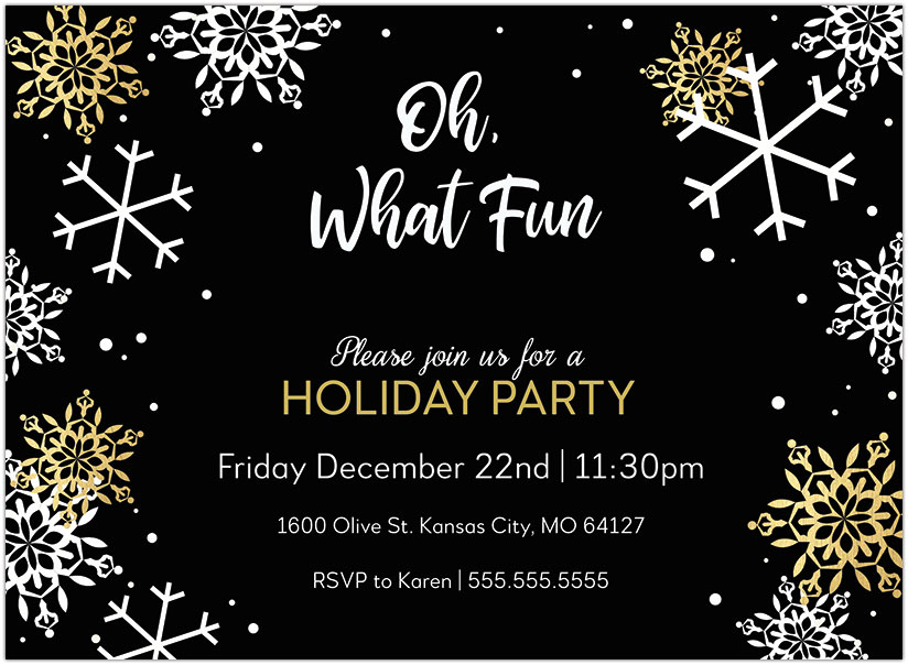 Snowflake Fun Invitation D1790U-4B