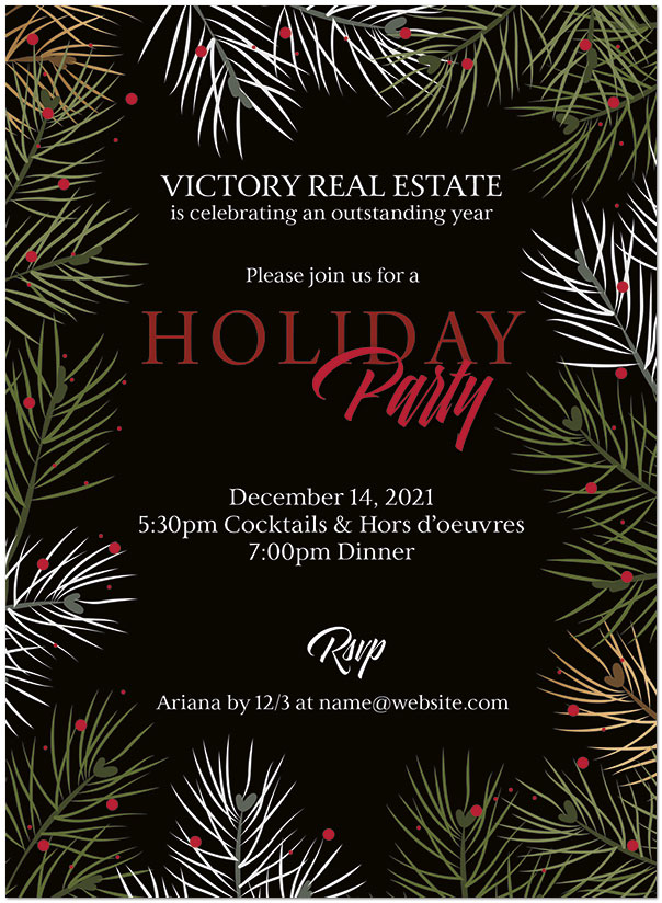 Holiday Pine Invitation D1796U-4B