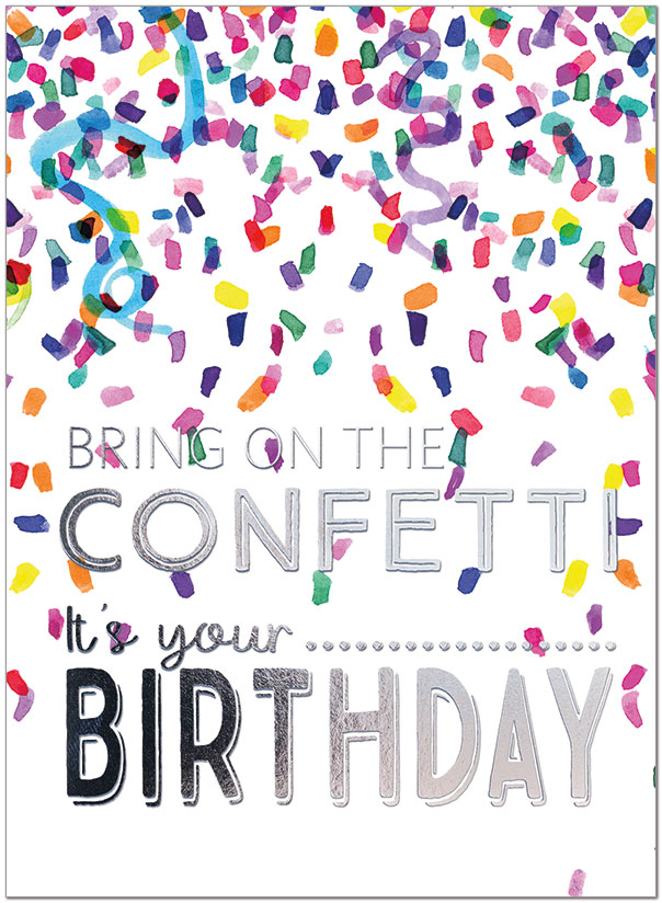 Confetti Shower Birthday Card A2254S-W
