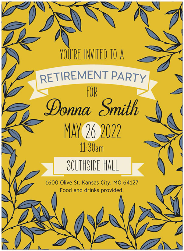 Sunshine & Vines Invitation D2319U-V