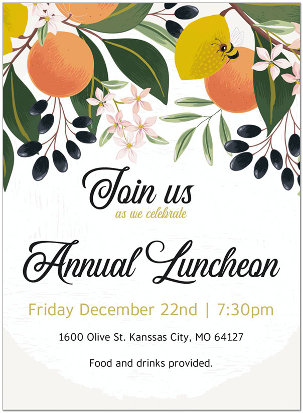 Summer Citrus Invitation D2320U-V