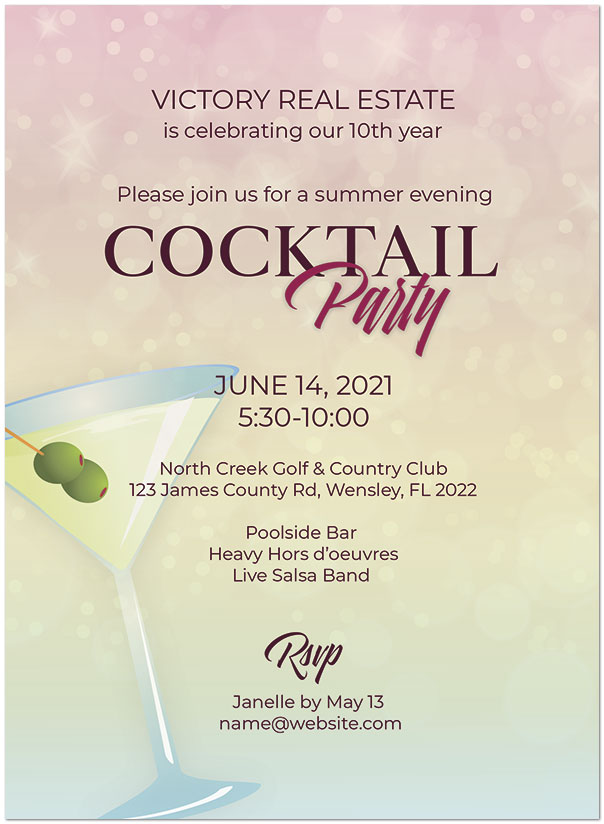 Cocktails Invitation D2322U-V