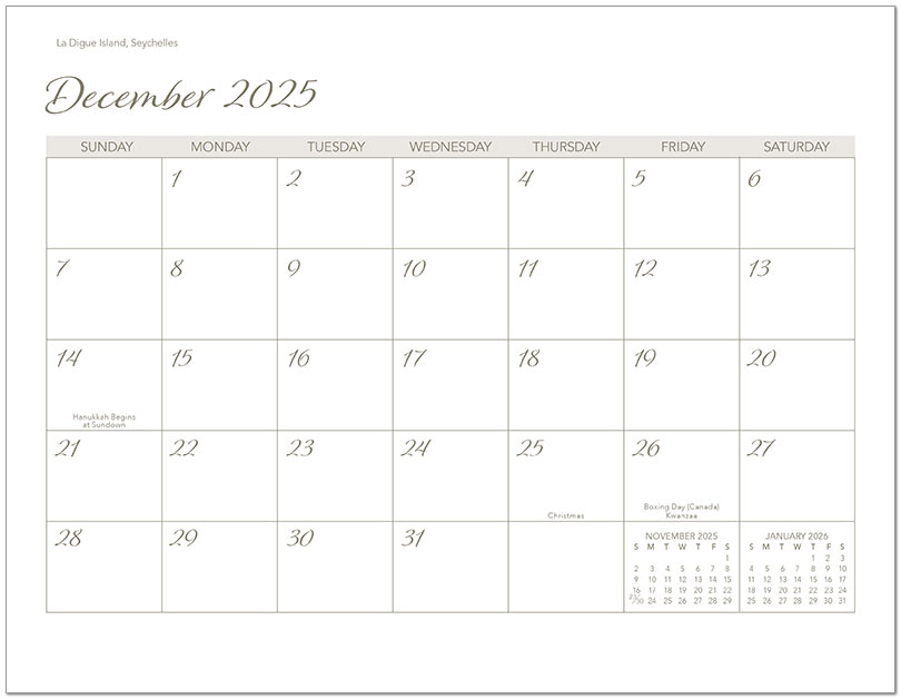 Scenic Beaches Wall Calendar DWP1526