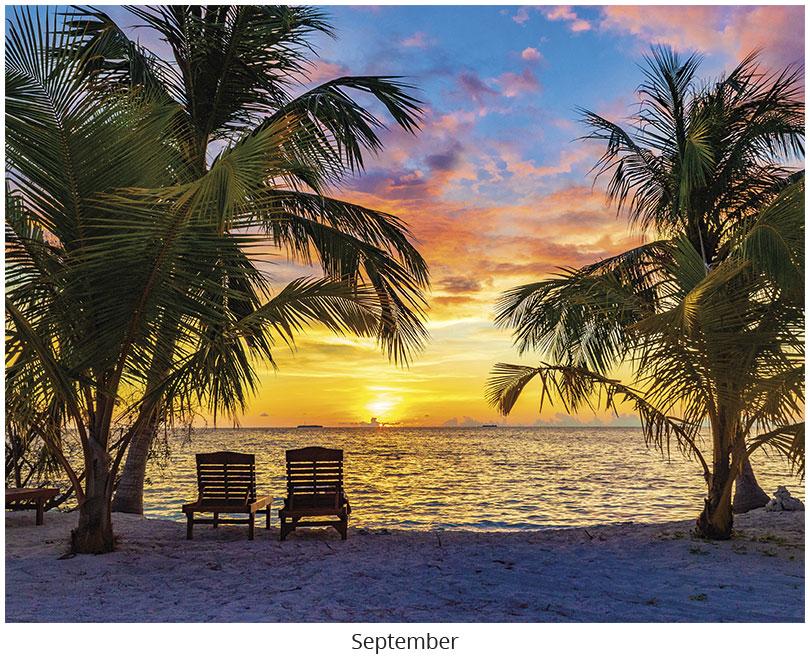 Scenic Beaches Wall Calendar DWP1526