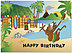 Tiki Party Birthday Card 136U-Y