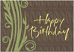 Organic Leaves Birthday Card A5047KW-X
