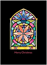 Stained Glass Christmas Card H6147D-A