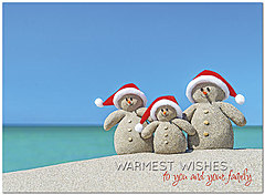 Tropical Snowmen Holiday Card H7169U-A