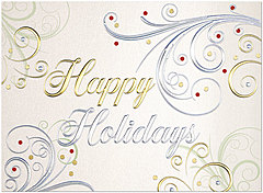 Elegant Swirls Holiday Card H9147G-4A