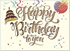 Birthday Ribbons Greeting Card A1400V-W