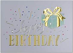 Glitzy Gift Birthday Card A2501S-4W