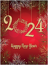 New Year Wreath H2628U-A