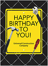 Construction Sign Name Card D2719U-V